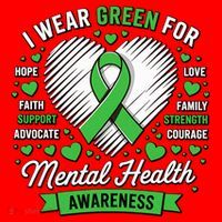 Green Ribbon Mental Health Awareness Month Support Santa Hat thumb 1