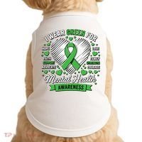 Green Ribbon Mental Health Awareness Month Support Doggie Tank thumb 0