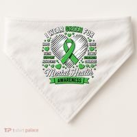 Green Ribbon Mental Health Awareness Month Support USA-Made Doggie Bandana thumb 0