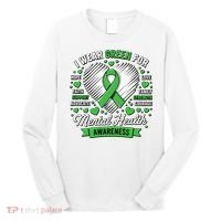 Green Ribbon Mental Health Awareness Month Support Long Sleeve Shirt thumb 0