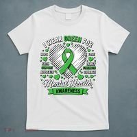 Green Ribbon Mental Health Awareness Month Support T-Shirt thumb 5