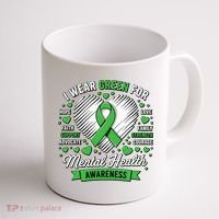 Green Ribbon Mental Health Awareness Month Support Coffee Mug thumb 1