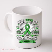 Green Ribbon Mental Health Awareness Month Support Coffee Mug thumb 0