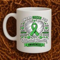 Green Ribbon Mental Health Awareness Month Support Coffee Mug thumb 2