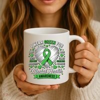 Green Ribbon Mental Health Awareness Month Support Coffee Mug thumb 3