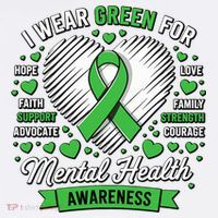 Green Ribbon Mental Health Awareness Month Support Mousepad thumb 1