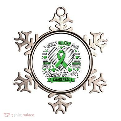 Green Ribbon Mental Health Awareness Month Support Ornament