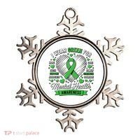 Green Ribbon Mental Health Awareness Month Support Ornament thumb 0
