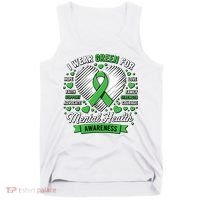 Green Ribbon Mental Health Awareness Month Support Tank Top thumb 0