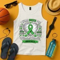 Green Ribbon Mental Health Awareness Month Support Tank Top thumb 4