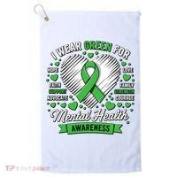 Green Ribbon Mental Health Awareness Month Support Golf Towel thumb 0