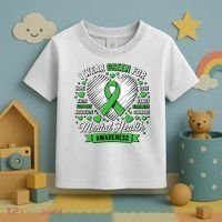 Green Ribbon Mental Health Awareness Month Support Toddler T-Shirt thumb 3