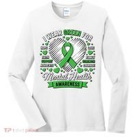 Green Ribbon Mental Health Awareness Month Support Women's Long Sleeve Shirt thumb 0