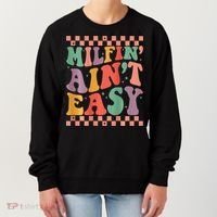 Groovy Retro Milfin Aint Easy Milf New Mom Women's Sweatshirt thumb 0
