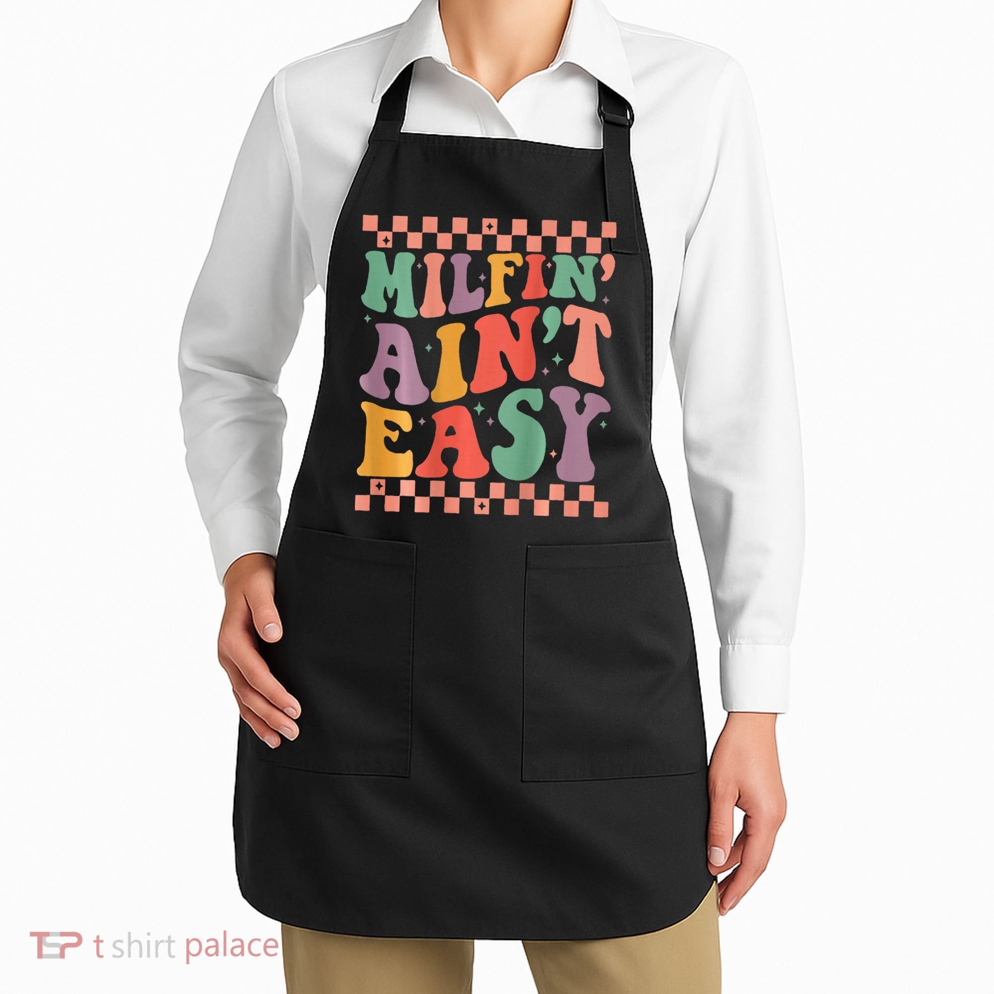 Groovy Retro Milfin Aint Easy Milf New Mom Apron