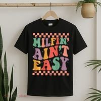 Groovy Retro Milfin Aint Easy Milf New Mom T-Shirt thumb 2