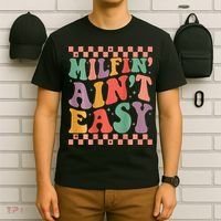 Groovy Retro Milfin Aint Easy Milf New Mom T-Shirt thumb 6