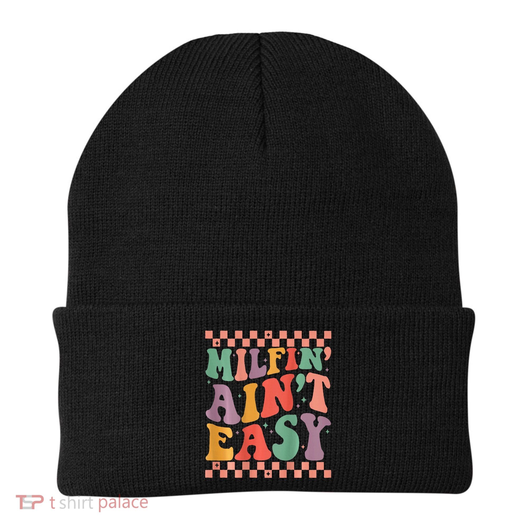 Groovy Retro Milfin Aint Easy Milf New Mom Beanie
