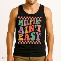 Groovy Retro Milfin Aint Easy Milf New Mom Tank Top thumb 3