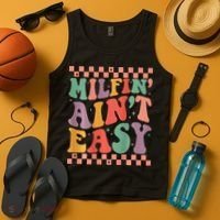 Groovy Retro Milfin Aint Easy Milf New Mom Tank Top thumb 4