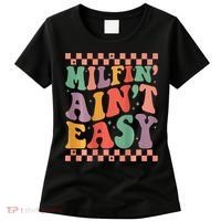 Groovy Retro Milfin Aint Easy Milf New Mom Women's T-Shirt thumb 0