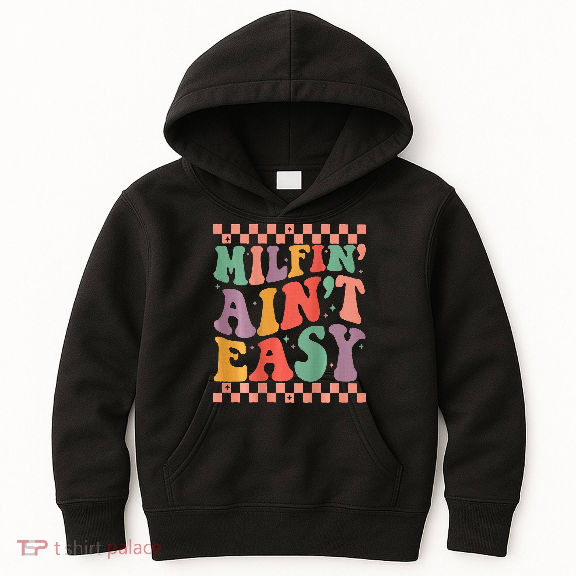 Groovy Retro Milfin Aint Easy Milf New Mom Kids Hoodie