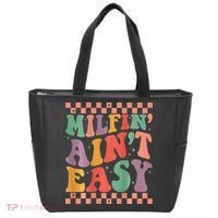 Groovy Retro Milfin Aint Easy Milf New Mom Tote Bag thumb 0