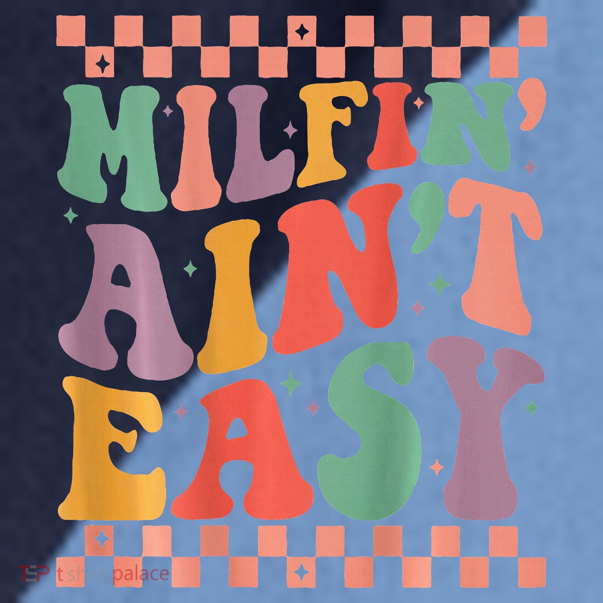 Groovy Retro Milfin Aint Easy Milf New Mom Raglan Baseball Sleeve Shirt