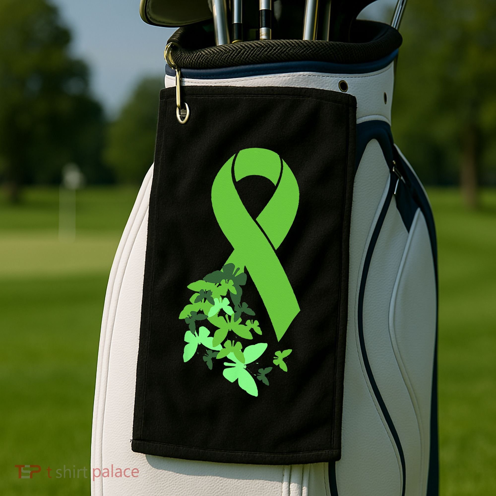 Green Ribbon Mental Health Awareness Matters Golf Towel