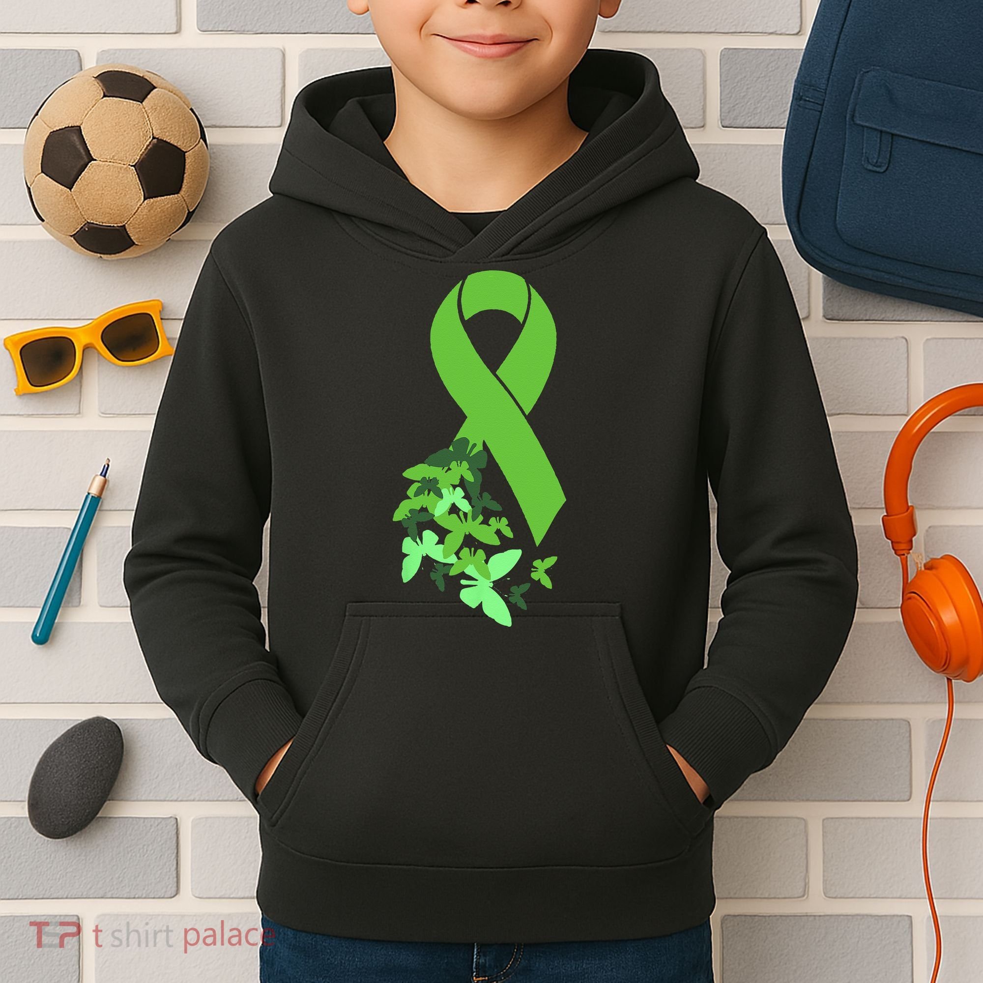 Green Ribbon Mental Health Awareness Matters Kids Hoodie