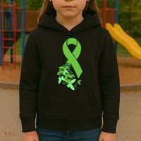 Green Ribbon Mental Health Awareness Matters Kids Hoodie thumb 3