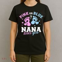 Gender reveal nana grandma T-Shirt thumb 4