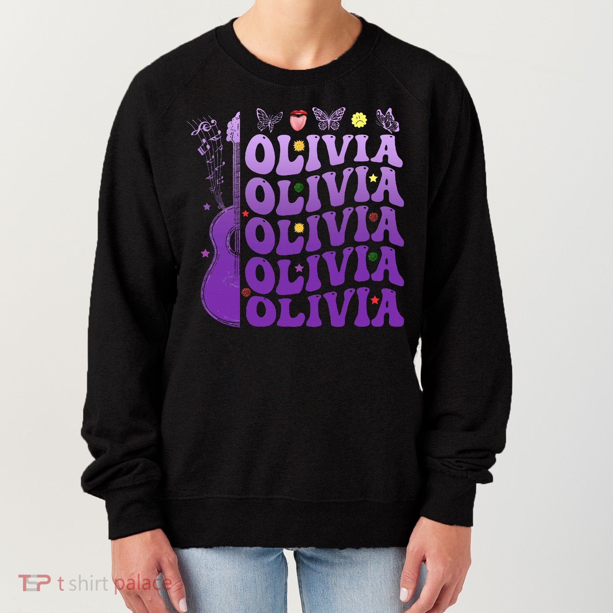 Girl Retro Olivia First Name Personalized Women's Sweatshirt