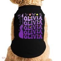 Girl Retro Olivia First Name Personalized Doggie Tank thumb 0