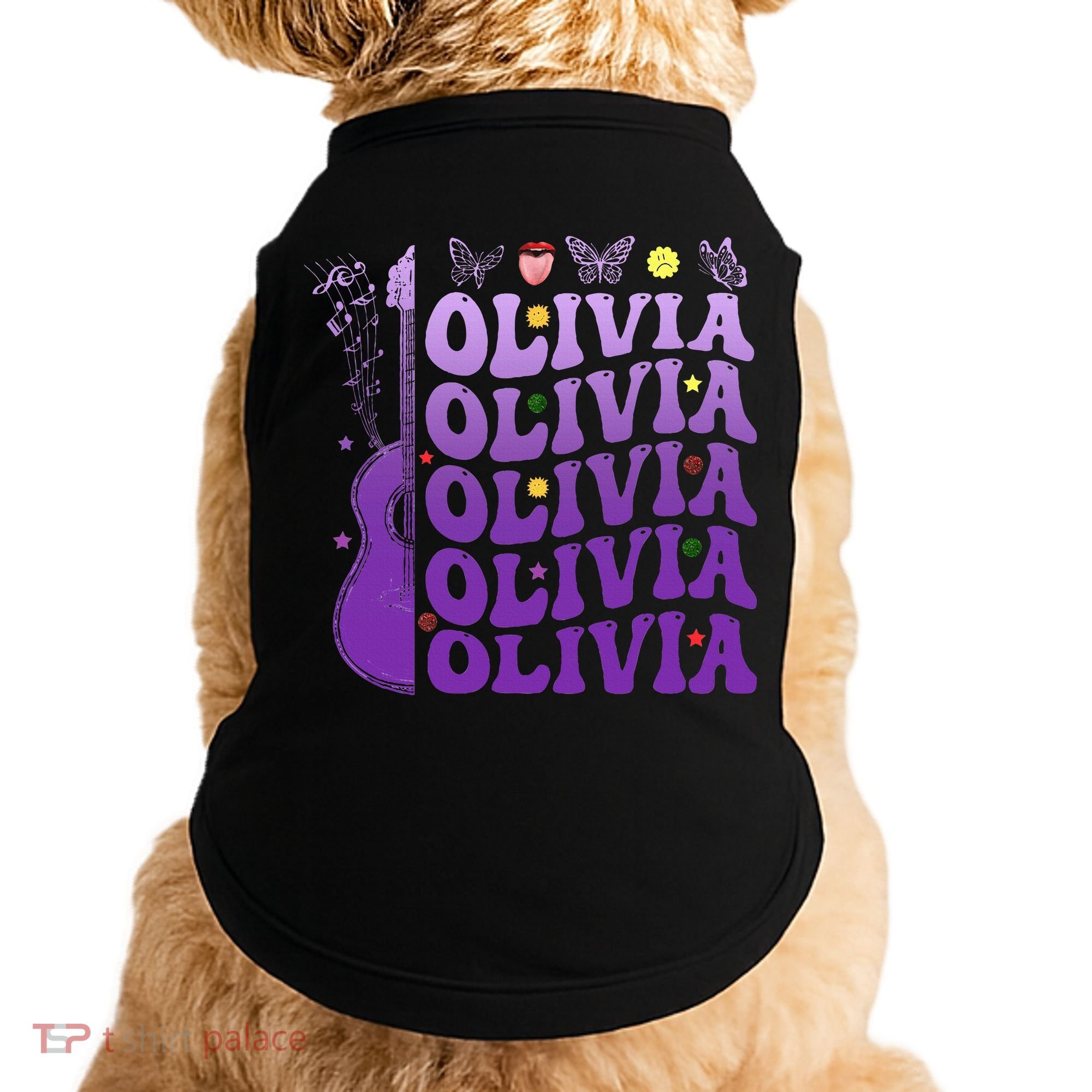 Girl Retro Olivia First Name Personalized Doggie Tank