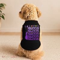 Girl Retro Olivia First Name Personalized Doggie Tank thumb 2