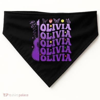 Girl Retro Olivia First Name Personalized USA-Made Doggie Bandana