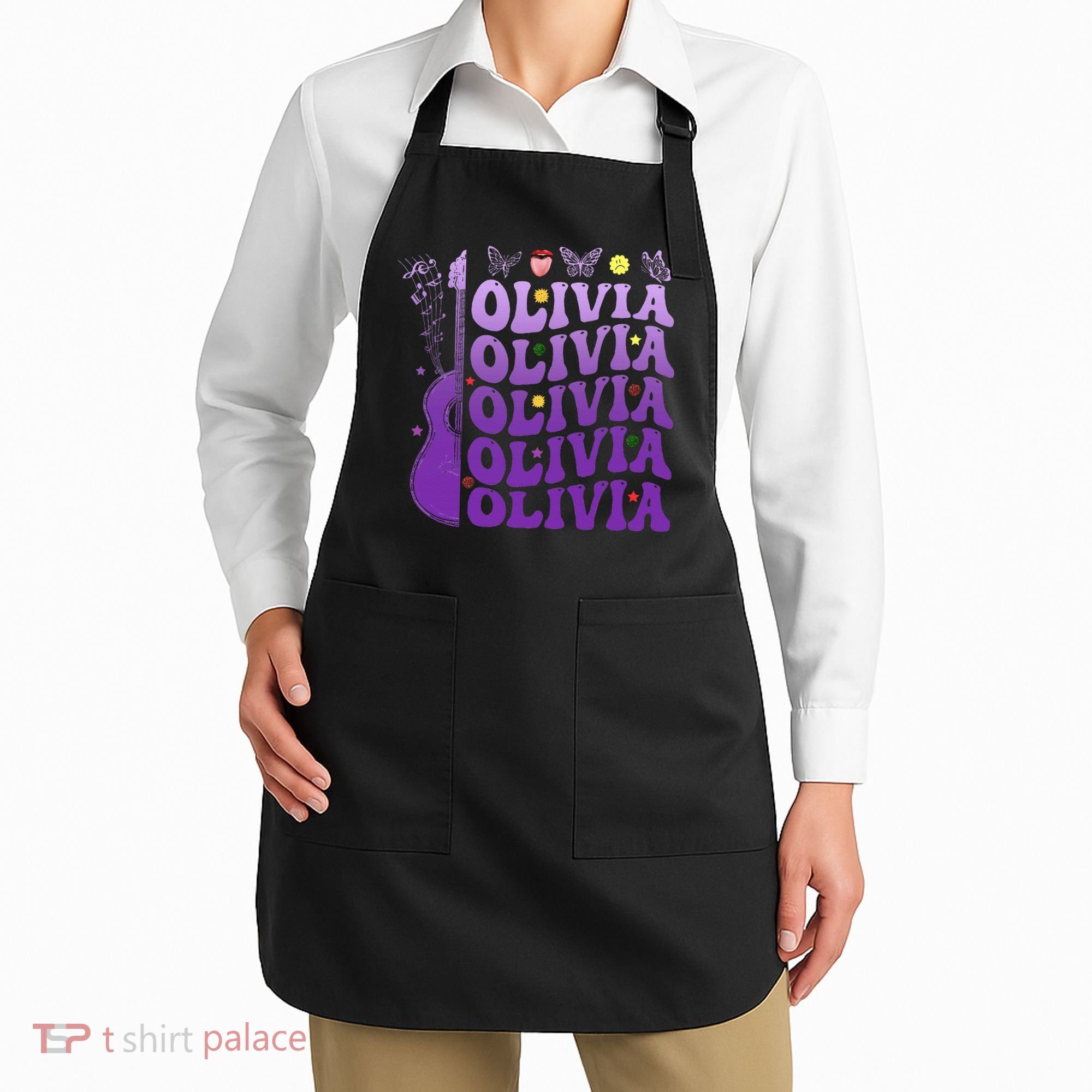 Girl Retro Olivia First Name Personalized Apron