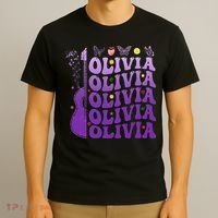 Girl Retro Olivia First Name Personalized T-Shirt thumb 3