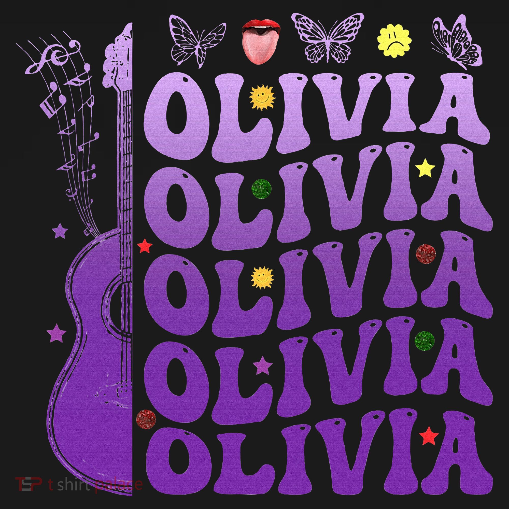 Girl Retro Olivia First Name Personalized Button