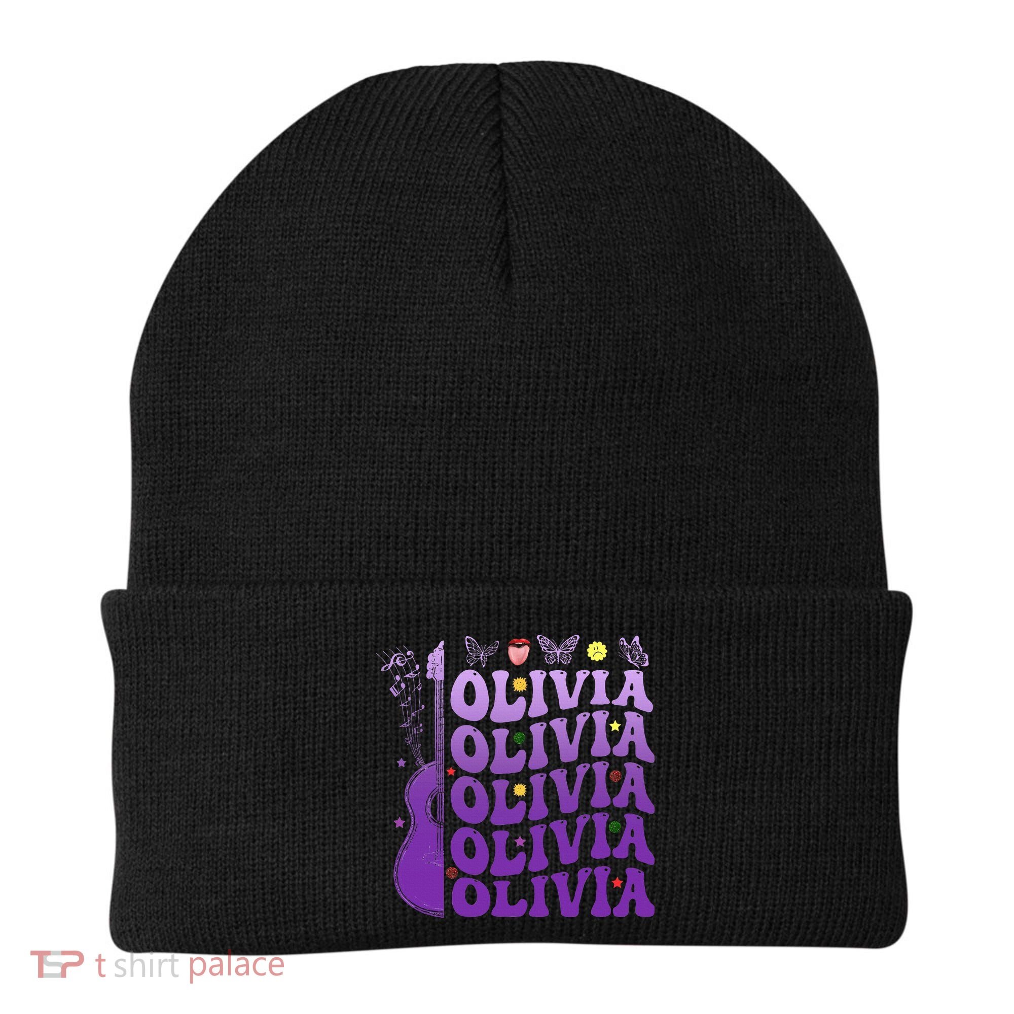 Girl Retro Olivia First Name Personalized Beanie