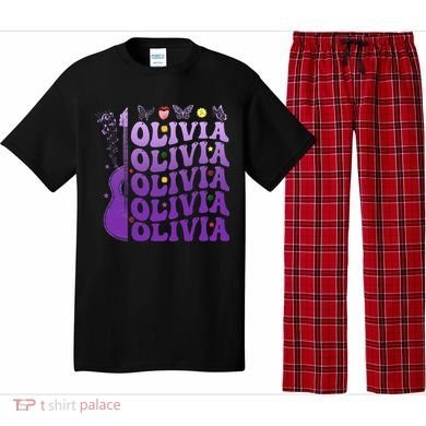 Girl Retro Olivia First Name Personalized Pajama Set