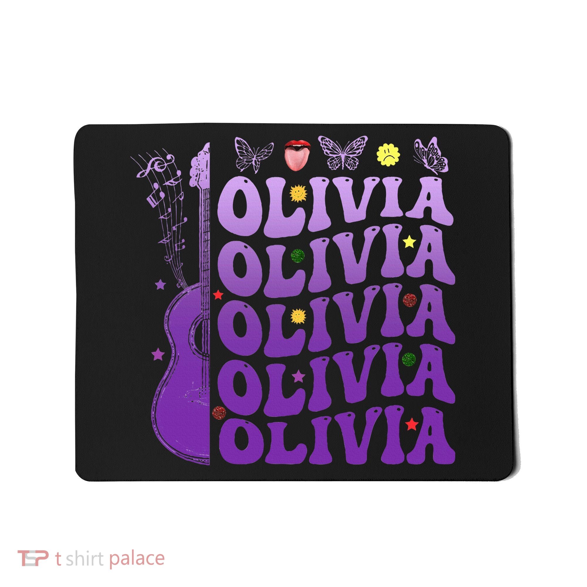 Girl Retro Olivia First Name Personalized Mousepad
