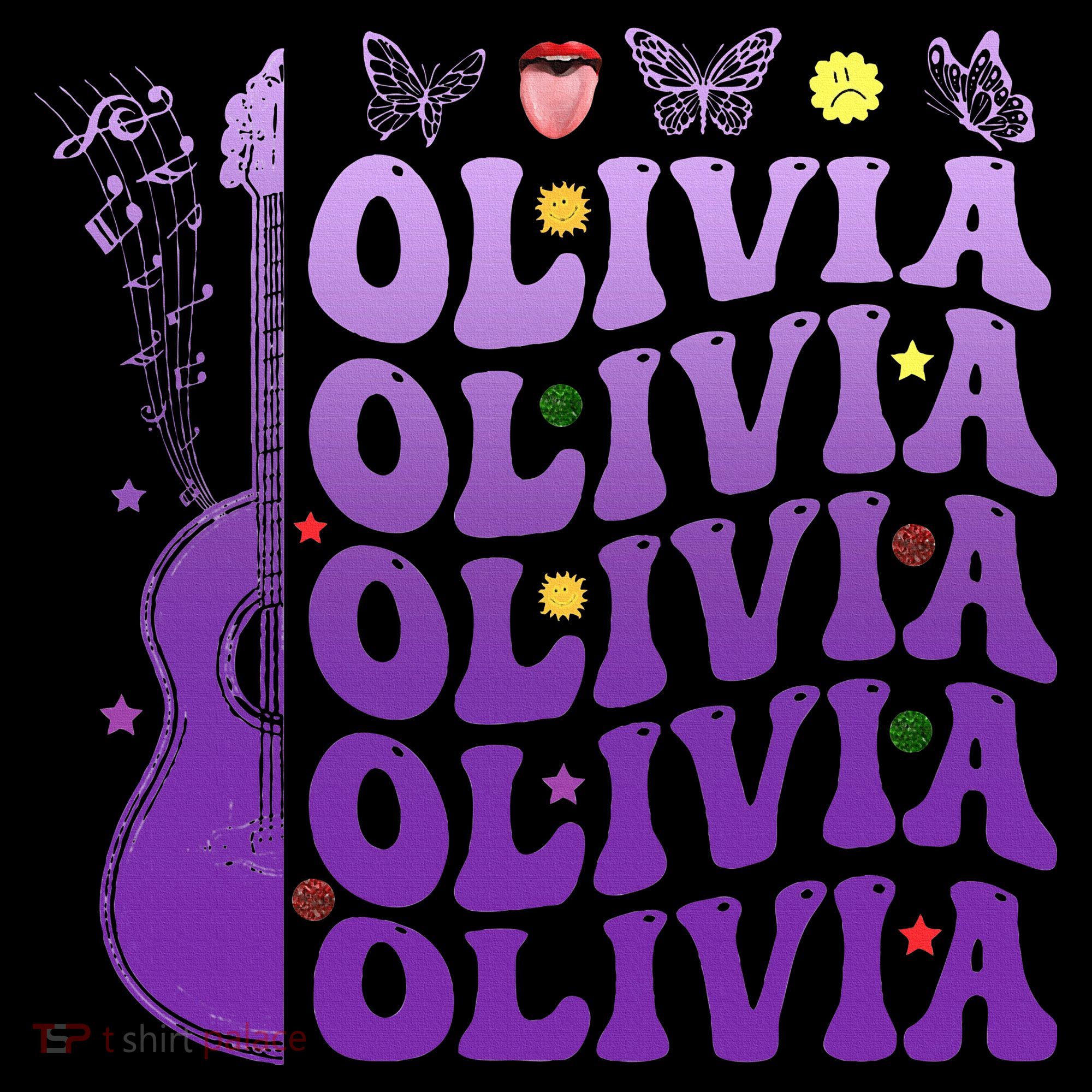 Girl Retro Olivia First Name Personalized Mousepad