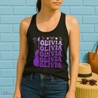 Girl Retro Olivia First Name Personalized Women's Tank Top thumb 2