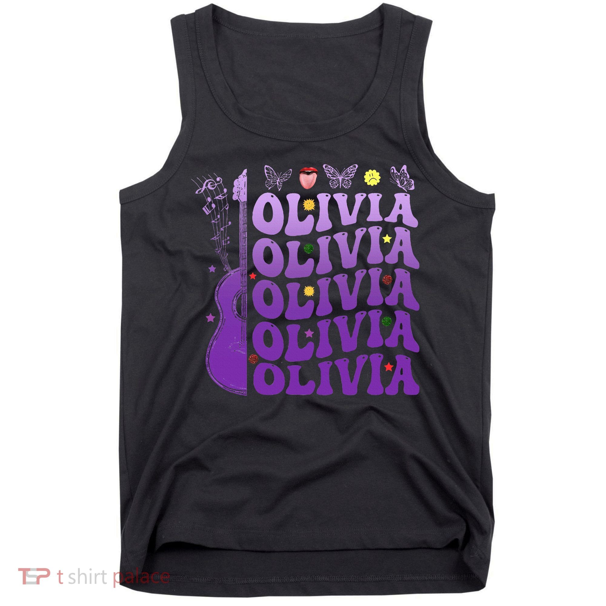Girl Retro Olivia First Name Personalized Tank Top
