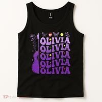 Girl Retro Olivia First Name Personalized Tank Top thumb 2