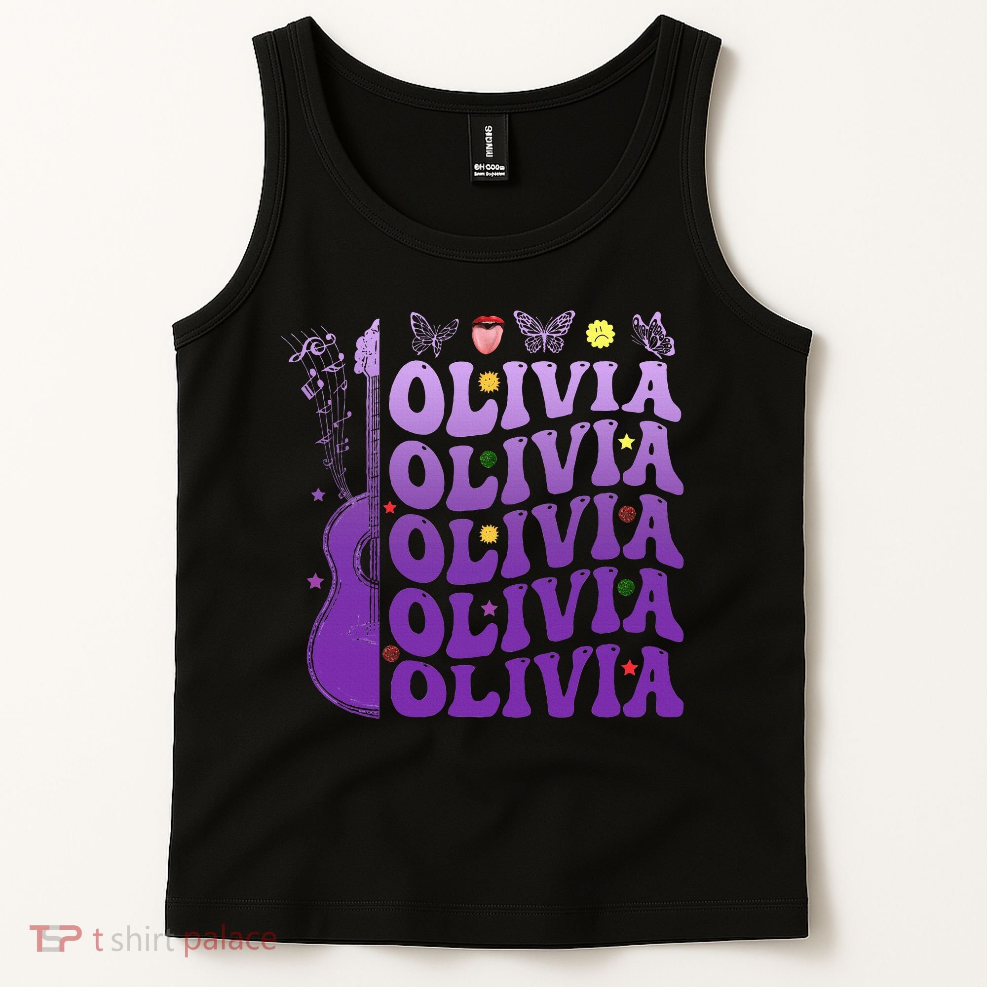 Girl Retro Olivia First Name Personalized Tank Top
