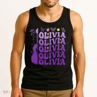Girl Retro Olivia First Name Personalized Tank Top thumb 3
