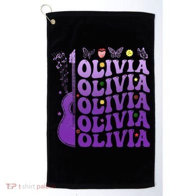 Girl Retro Olivia First Name Personalized Golf Towel